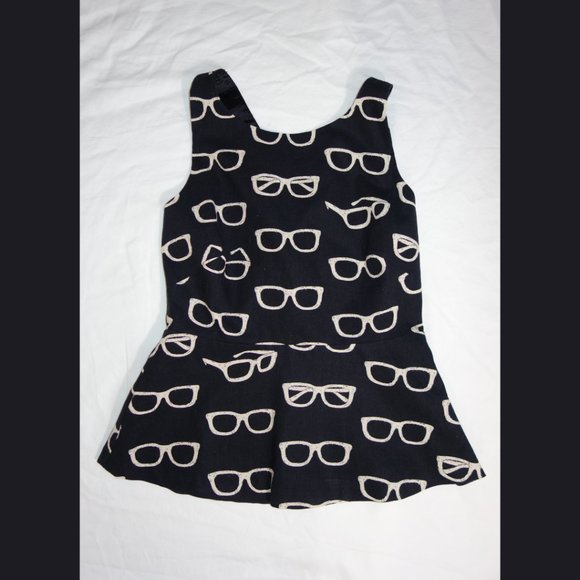 Eva Franco Black & White Sunglass Print Top - Sz 4 - Picture 1 of 5